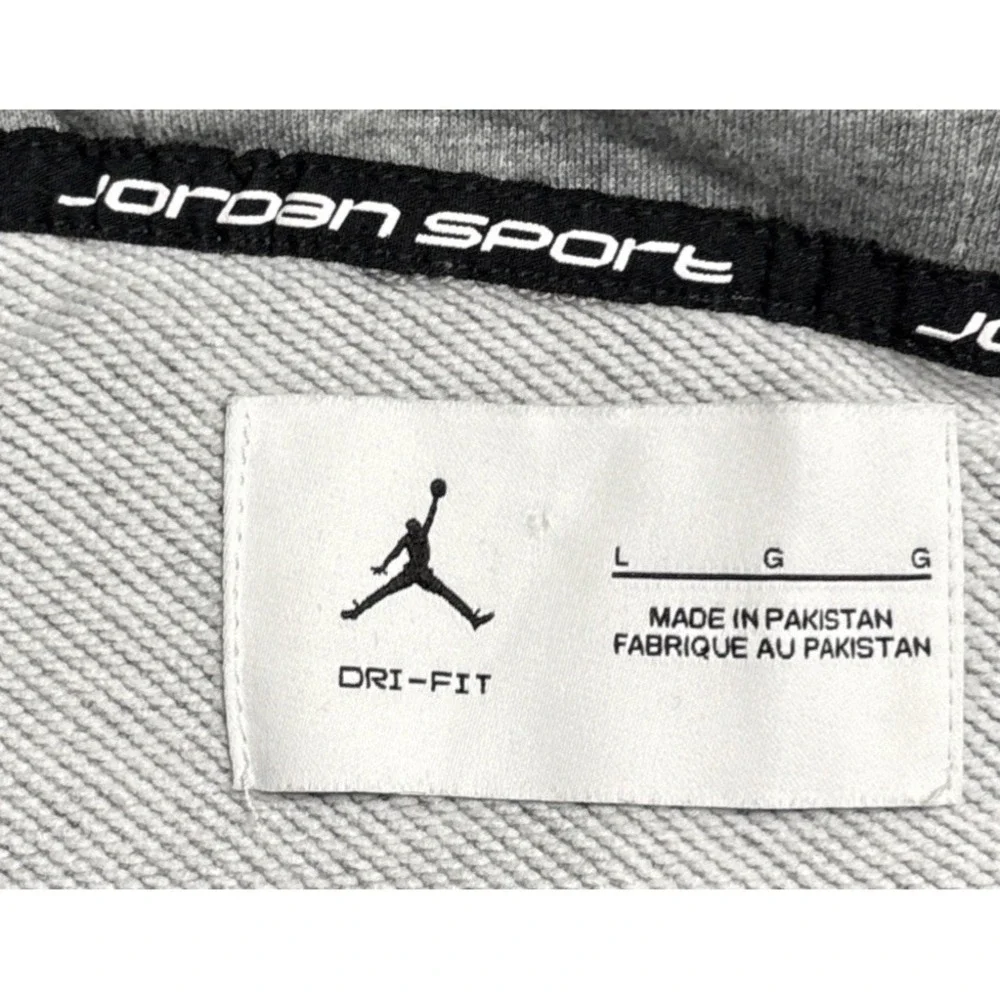Jordan Sport Hoodie Men's Large Gray Jumpman Logo Dri-Fit Nike